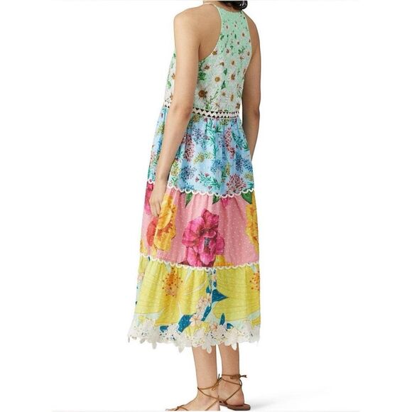 Farm Rio Daisy Patchwork Midi Dress – Size XS – Sold Out & Stunning! - Picture 6 of 15